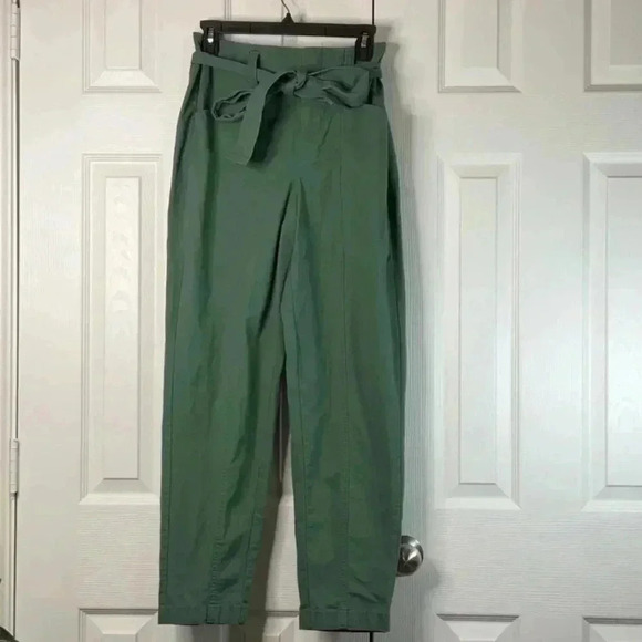 A New Day Womens High-Rise Tapered Ankle Tie-Front Pants Olive Green Size 6 - Picture 3 of 15